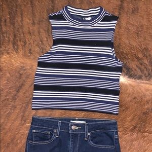 H&M Striped Crop Top
